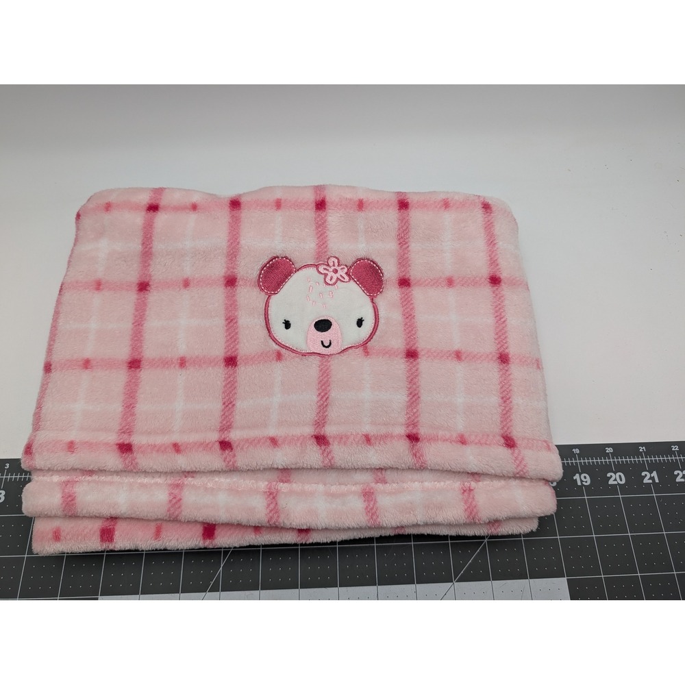 Duck Duck Goose‎ Baby Blanket Pink Plaid Bear Flower Plush Fleece